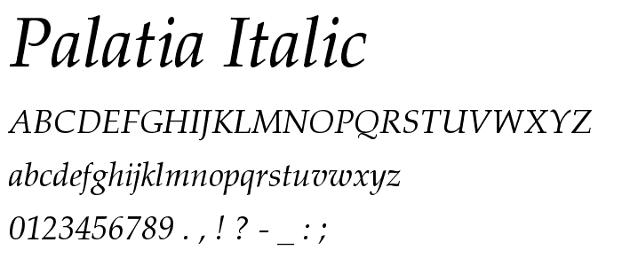 Palatia Italic font
